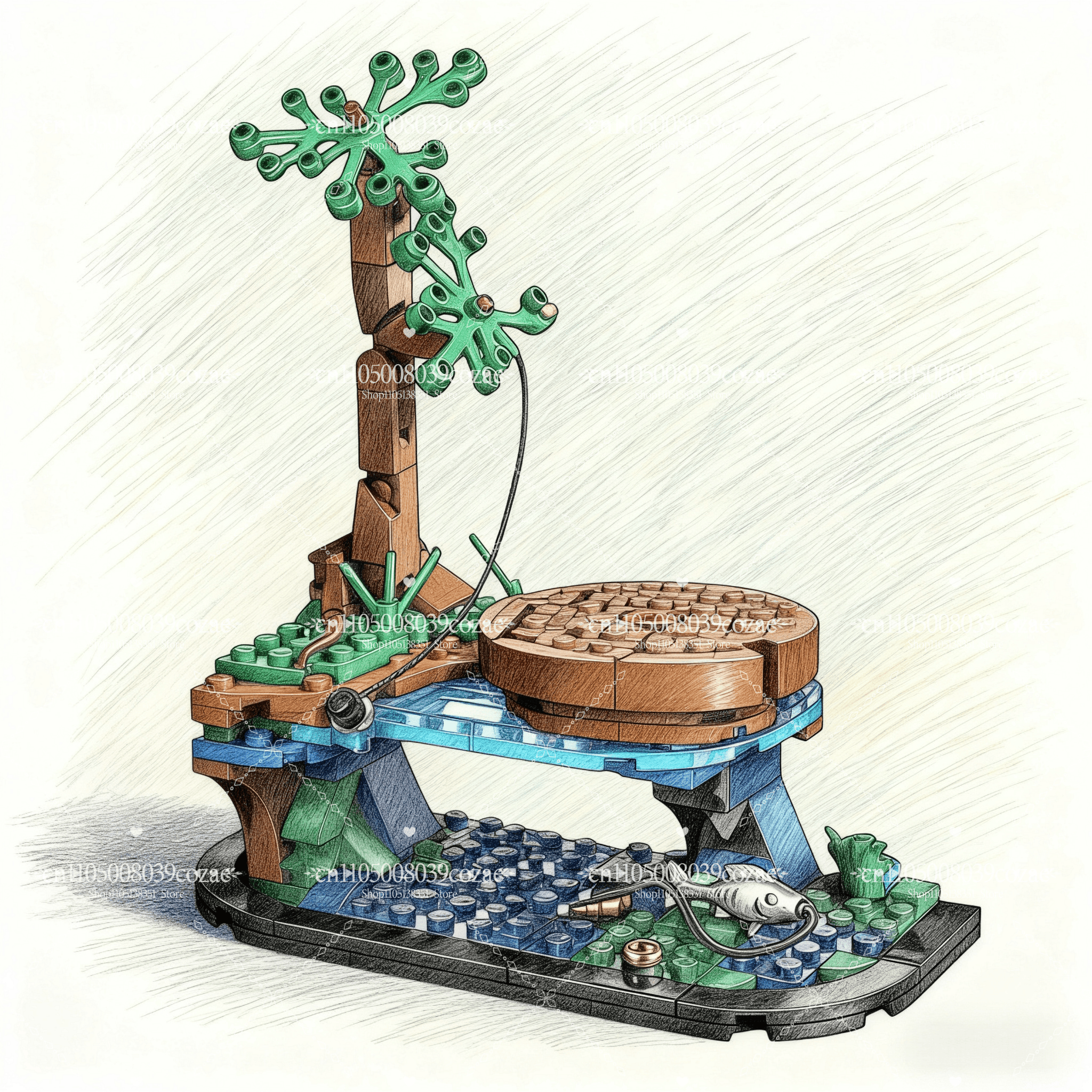 Fishing Equipment Kids - New MOC 181pcs Fishing Table Model