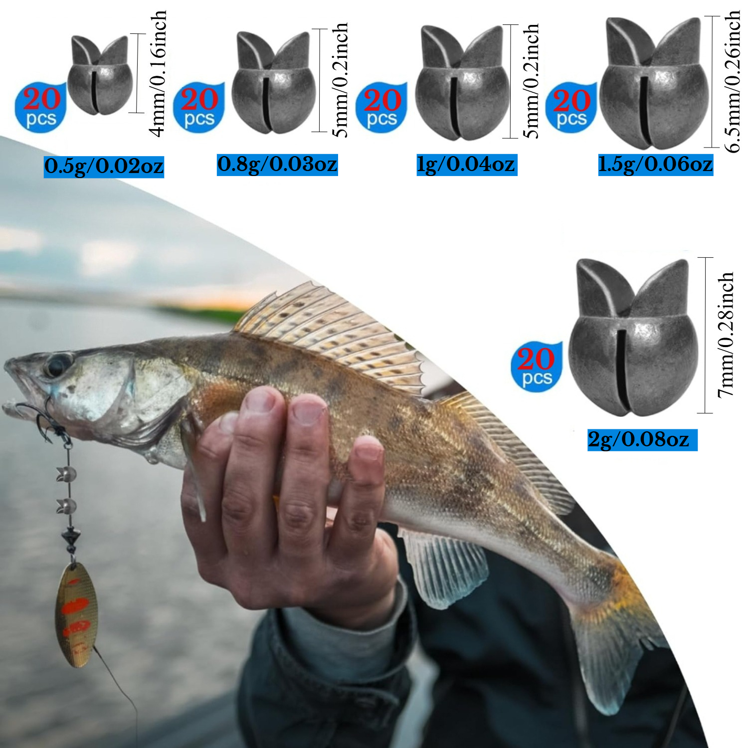 100pcs/box Fishing Weights Kit - Freshwater Fishing Kit 리뷰 및 가격