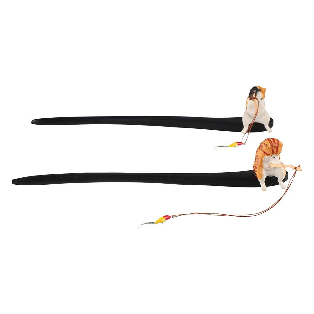 Cute Cat Fishing Wooden Hair S - Fishing Equipment Kids 리뷰 및 가격