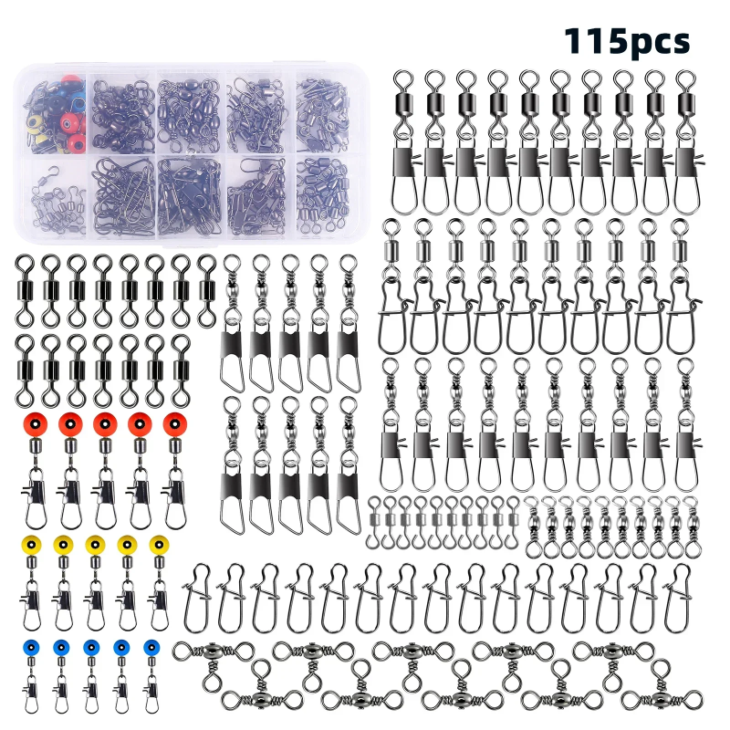 115pcs Fishing Swivel Connecto - Freshwater Fishing Kit 리뷰 및 가격
