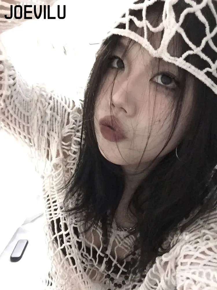 JOEVILU Hollow Knit Hooded Top - Fishing Equipment Net 리뷰 및 가격
