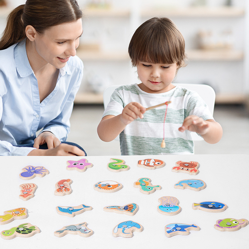 Wooden Magnetic Fishing Toys f - Fishing Equipment Kids 리뷰 및 가격